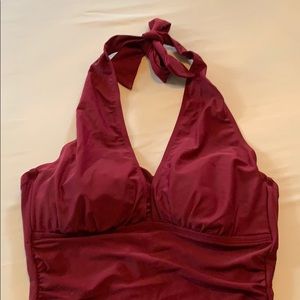 Plum halter one-piece Firpearl size 6